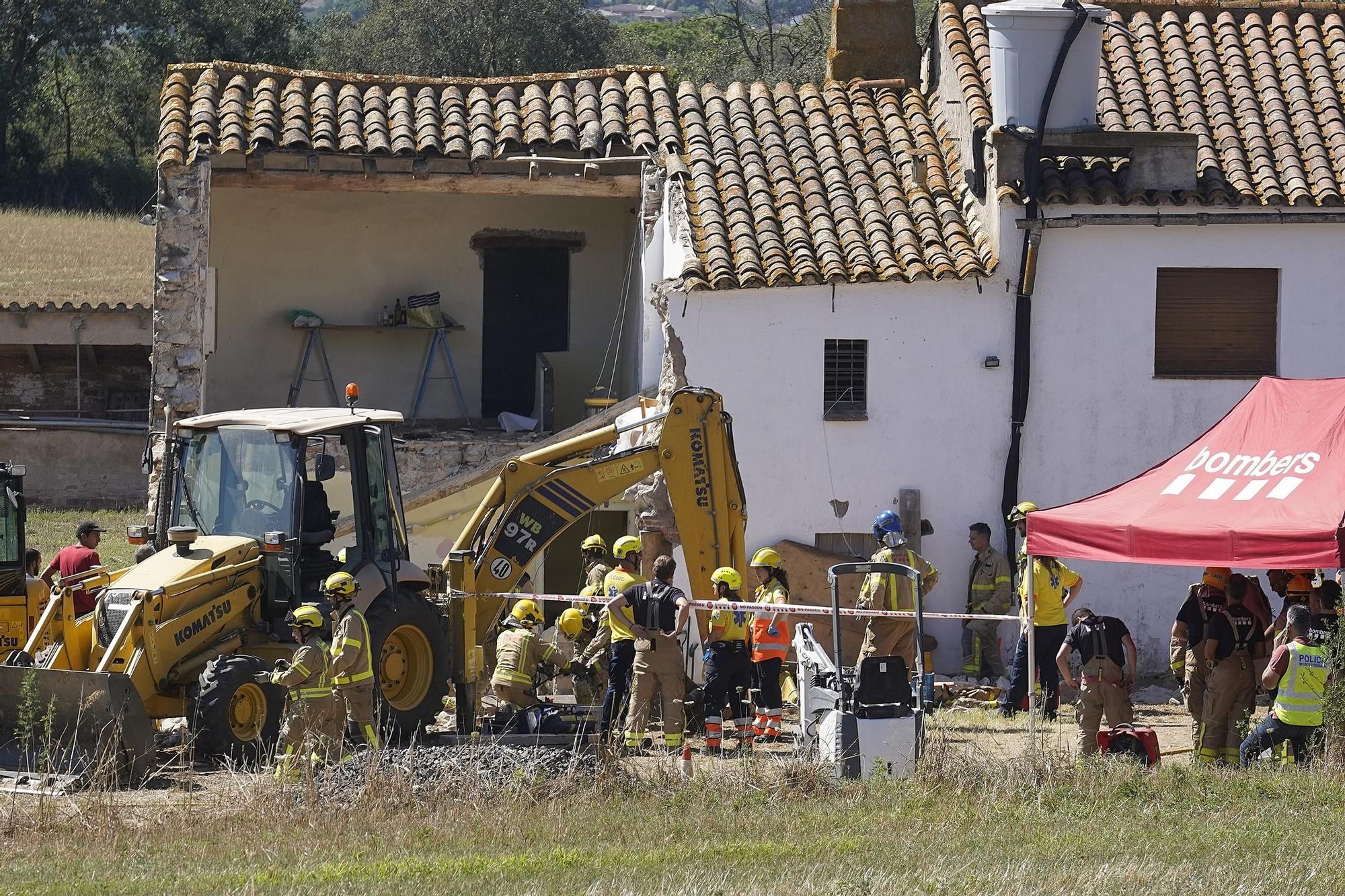 The moment of the worker's rescue in Caldes de Malavella
