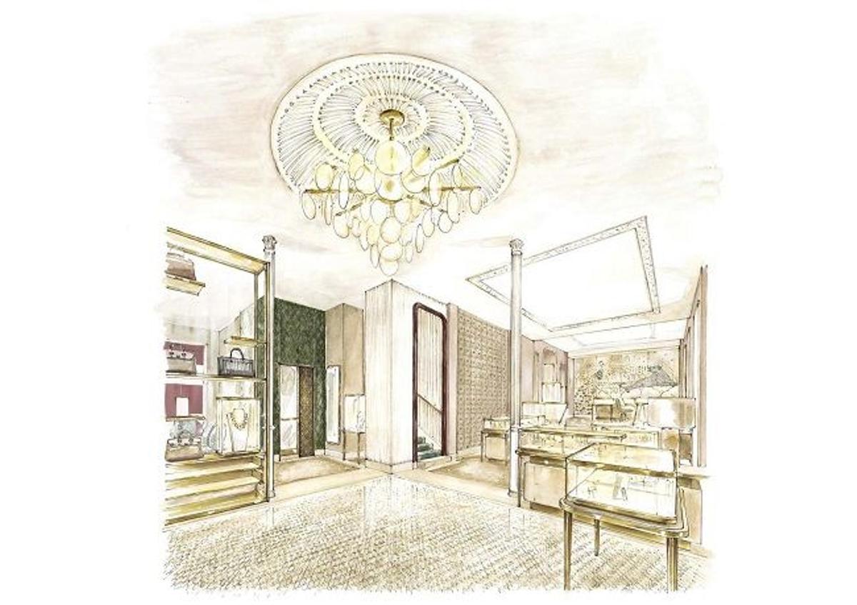 Cartier reabre su tienda en Madrid: boceto de la primera planta