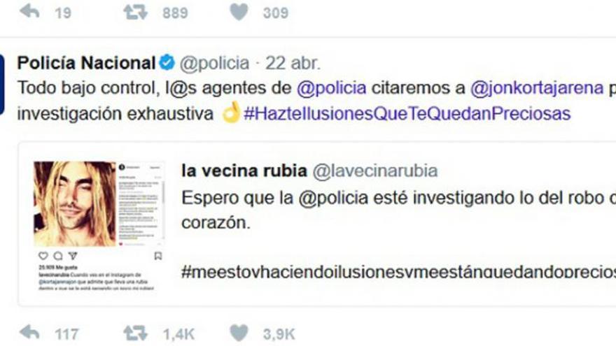 El romance entre Jon Kortajarena y La vecina rubia llega a la policía