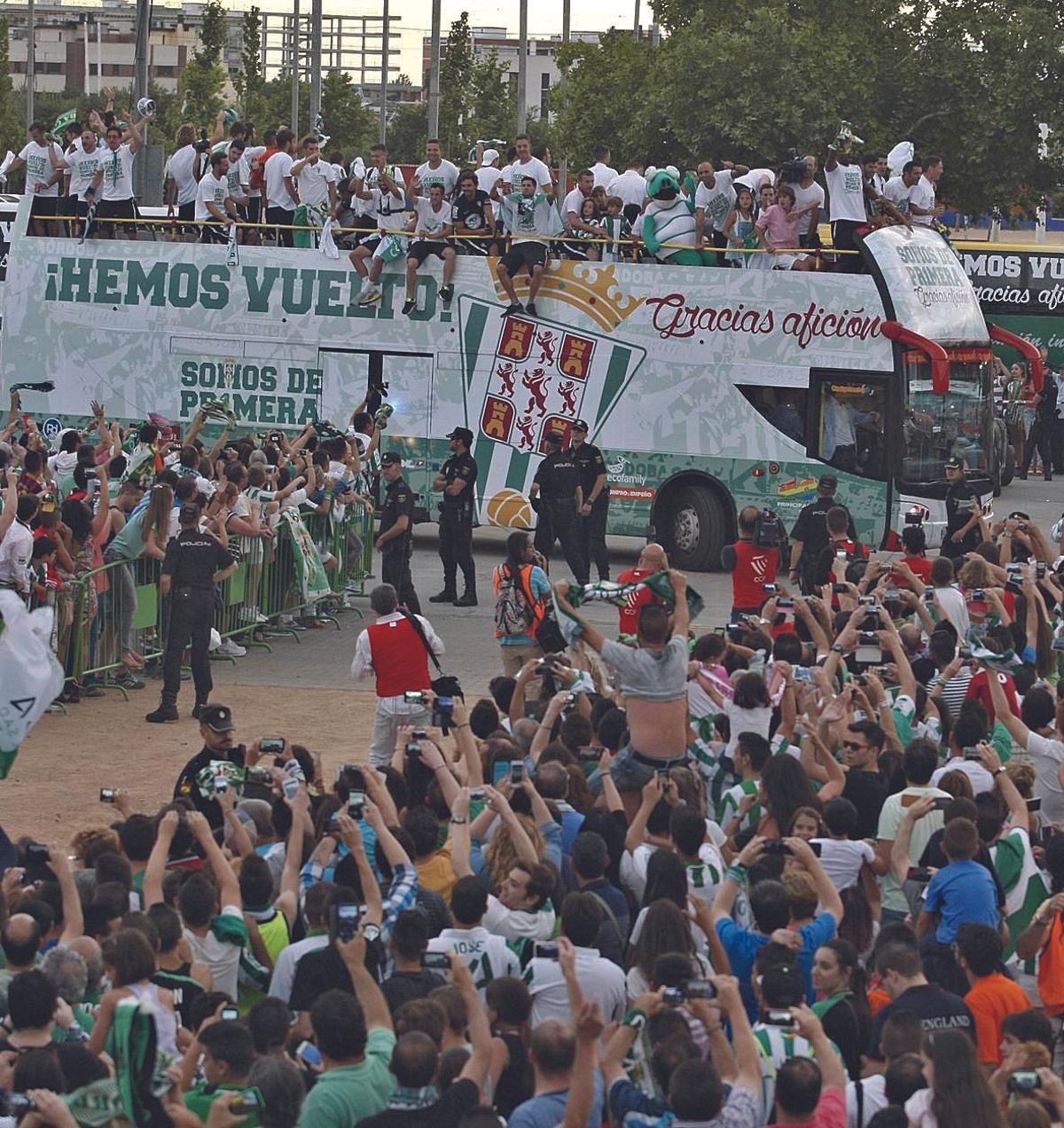 Celebración del ascenso del Córdoba CF a Primera División en 2014.