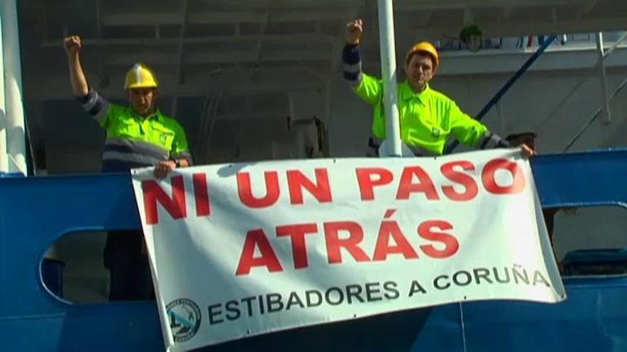 Seguimiento masivo de la huelga de estibadores