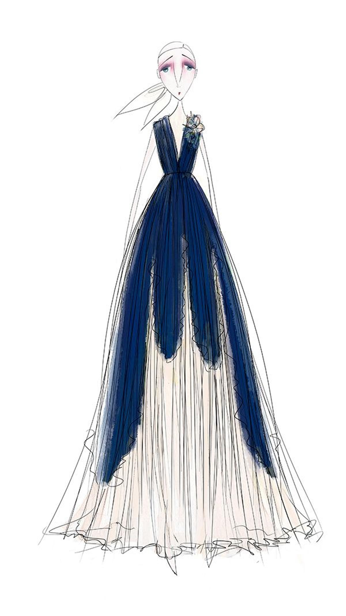 Increíble boceto de Delpozo para su colección cápsula para Stylebop.com