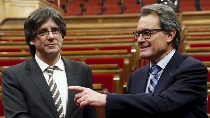 Puigdemont i Mas al Parlament