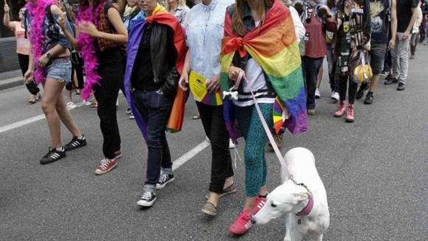 Participantes en la manifestación de Vigo.