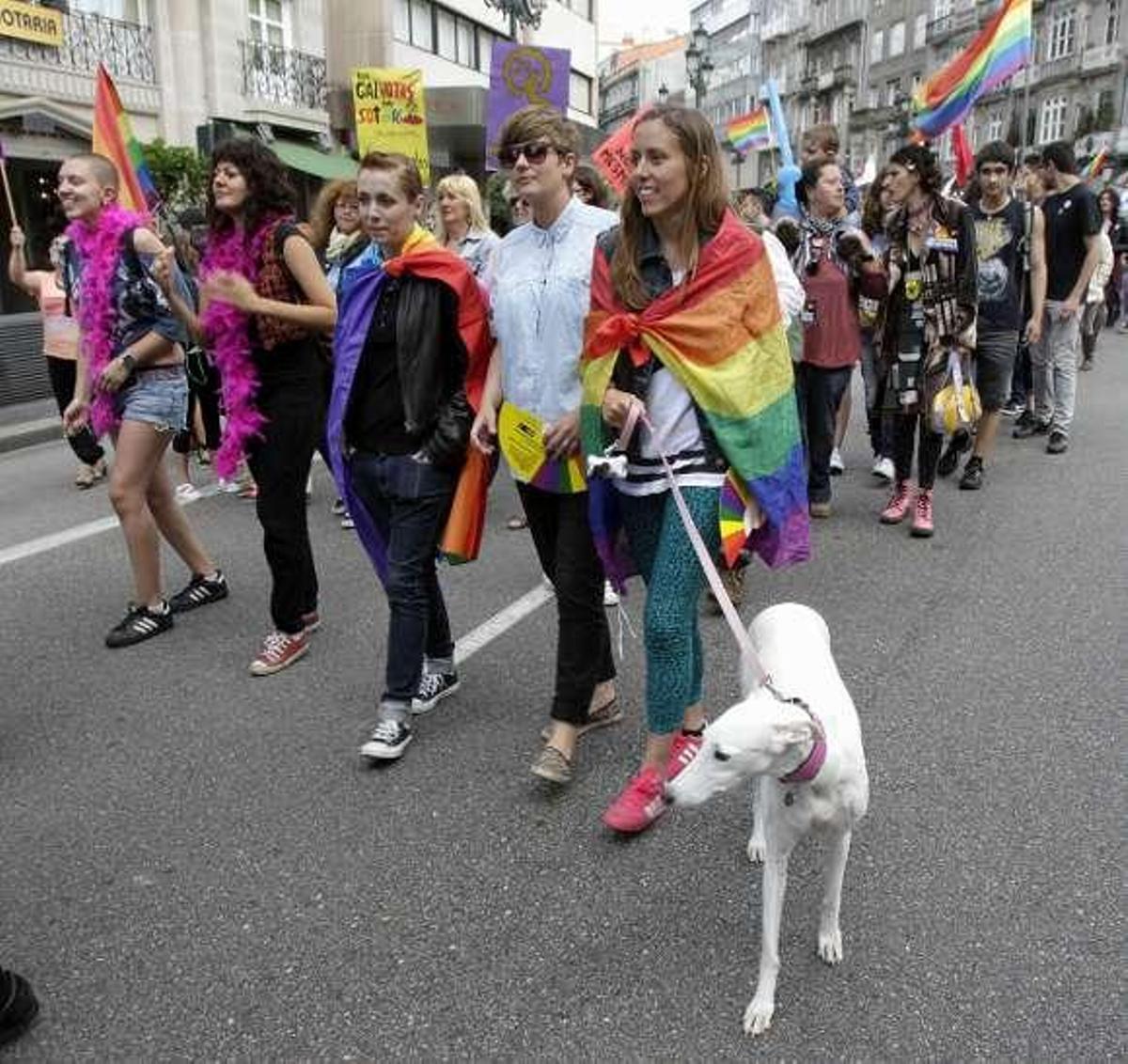 Participantes en la manifestación de Vigo.