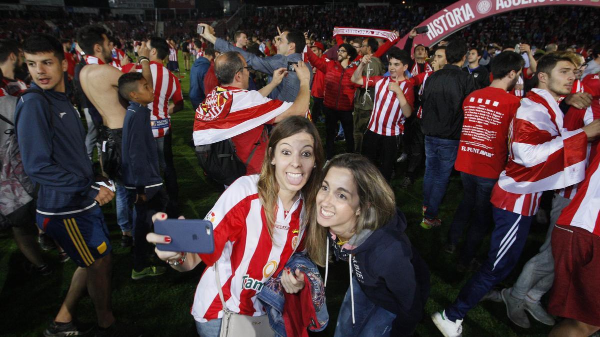 Celebració del darrer ascens del Girona a Montilivi