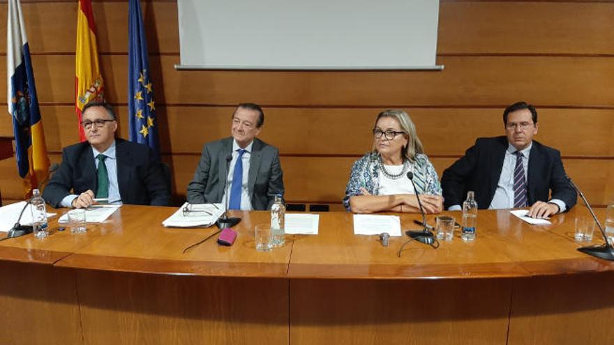 Bartolomé Vargas y la fiscal jefe de Santa Cruz de Tenerife, Carmen Almendral, presidieron el encuentro celebrado ayer.