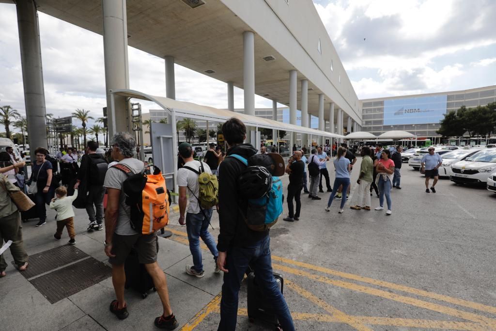 Taxifahrer protestieren am Flughafen Mallorca gegen Piraten-Taxis