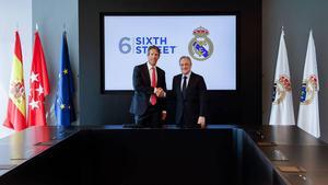 Firma del acuerdo entre Legends (Sixth Street) y el Real Madrid.