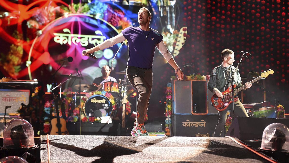 Coldplay, durante un concierto.