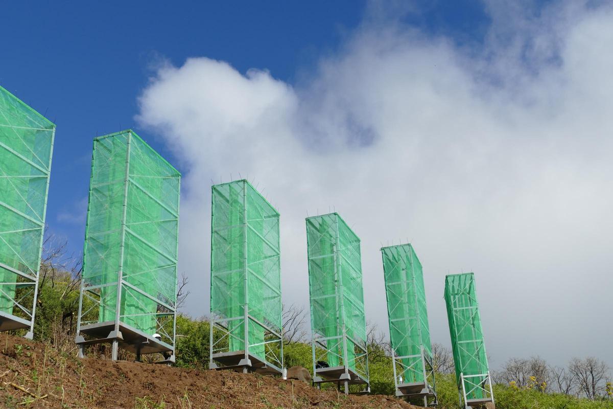 Colectores de agua de niebla en Canarias.