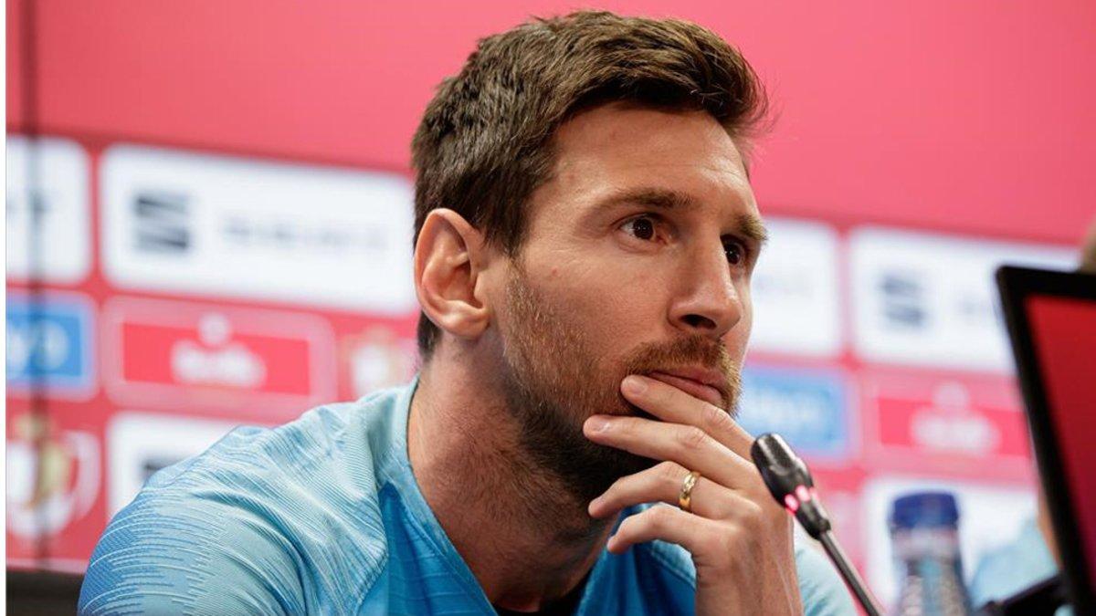 Messi, en la rueda de prensa de este viernes