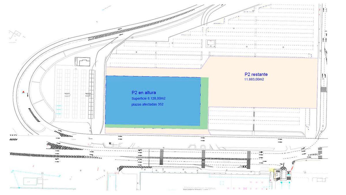 Plano del proyecto para la ampliación del aparcamiento del aeropuerto de Sevilla