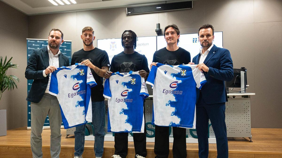 Presentación de tres nuevos fichajes del CD Tenerife: Jorge Moreno, Babacar Diocou, Mauro Pittón.