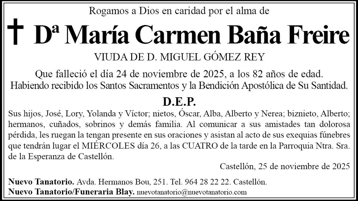 Dª María Carmen Baña Freire