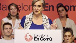 La ex alcaldesa de Barcelona Ada Colau, en su discurso durante la fiesta del décimo aniversario de Barcelona en Comú