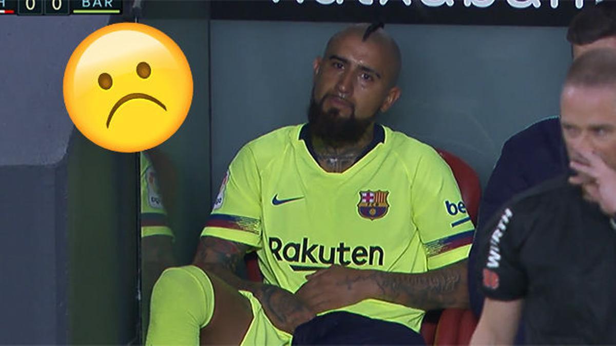 Otro cambio y otro emoji de Vidal: La reacción del chileno tras ser sustituido ante el Athletic