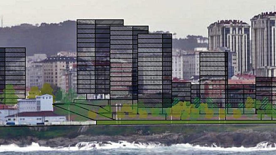 Imagen virtual del proyecto del polígono de As Percebeiras presentado en el año 2016, rechazado por Xunta y Concello.