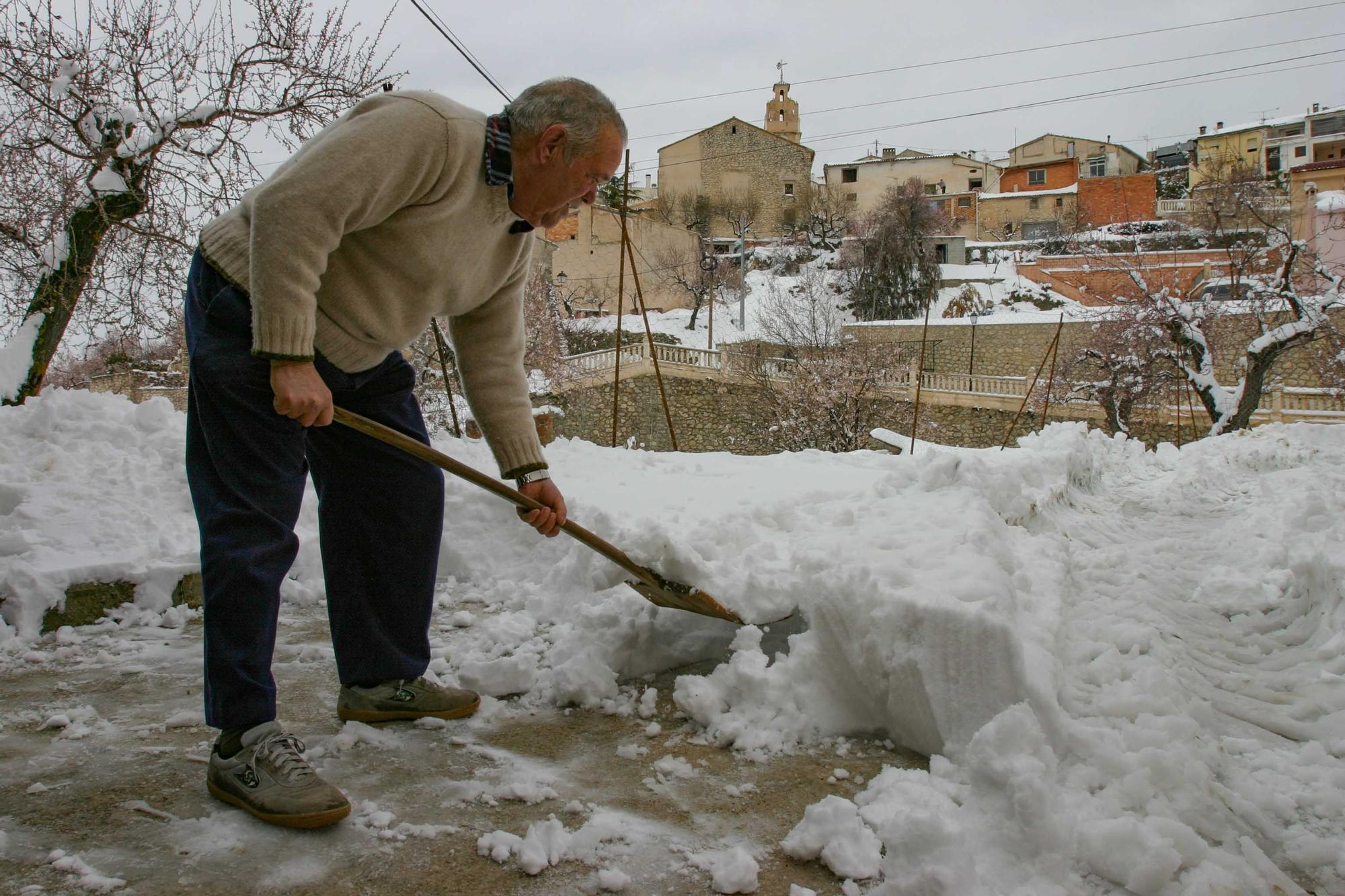 La gran nevada de marzo de 2005 en el interior de la provincia de Alicante