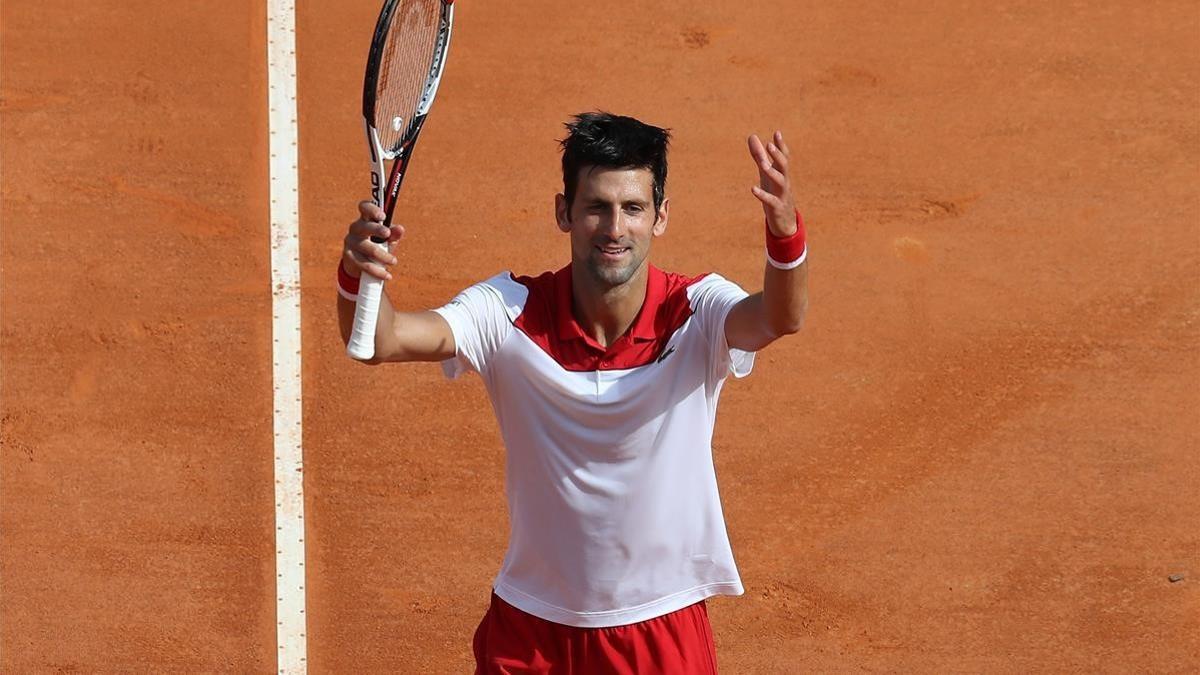 Novak Djokovic celebra la victoria.