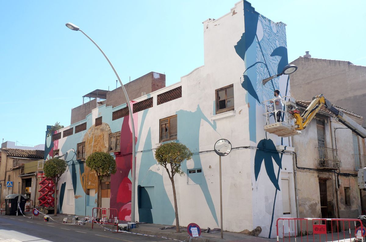 Imagen tomada ayer del punto en el que se encuentra el nuevo mural de arte urbano de Vila-real.