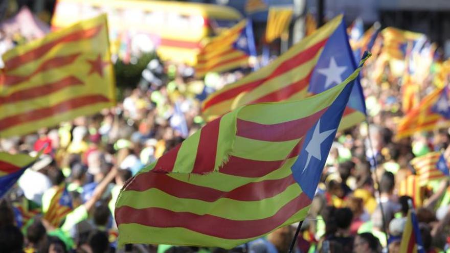 Un moment de la manifestació de la Diada a Barcelona, enguany.