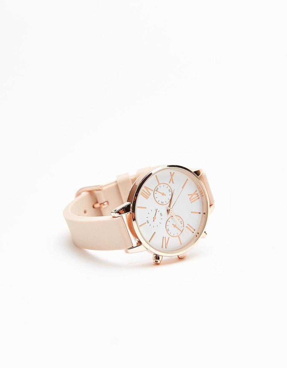 Reloj dorado de Bershka