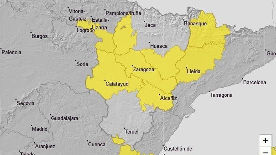 Aviso de nivel amarillo por temperaturas máximas en varias zonas de Aragón