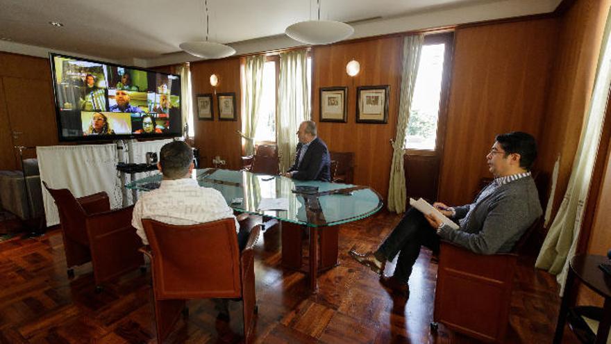 Un momento de la reunión telemática.