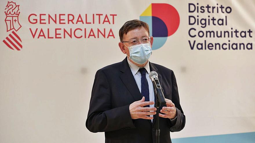 Ximo Puig, en su visita de ayer a Distrito Digital en Alicante. | LEVANTE-EMV