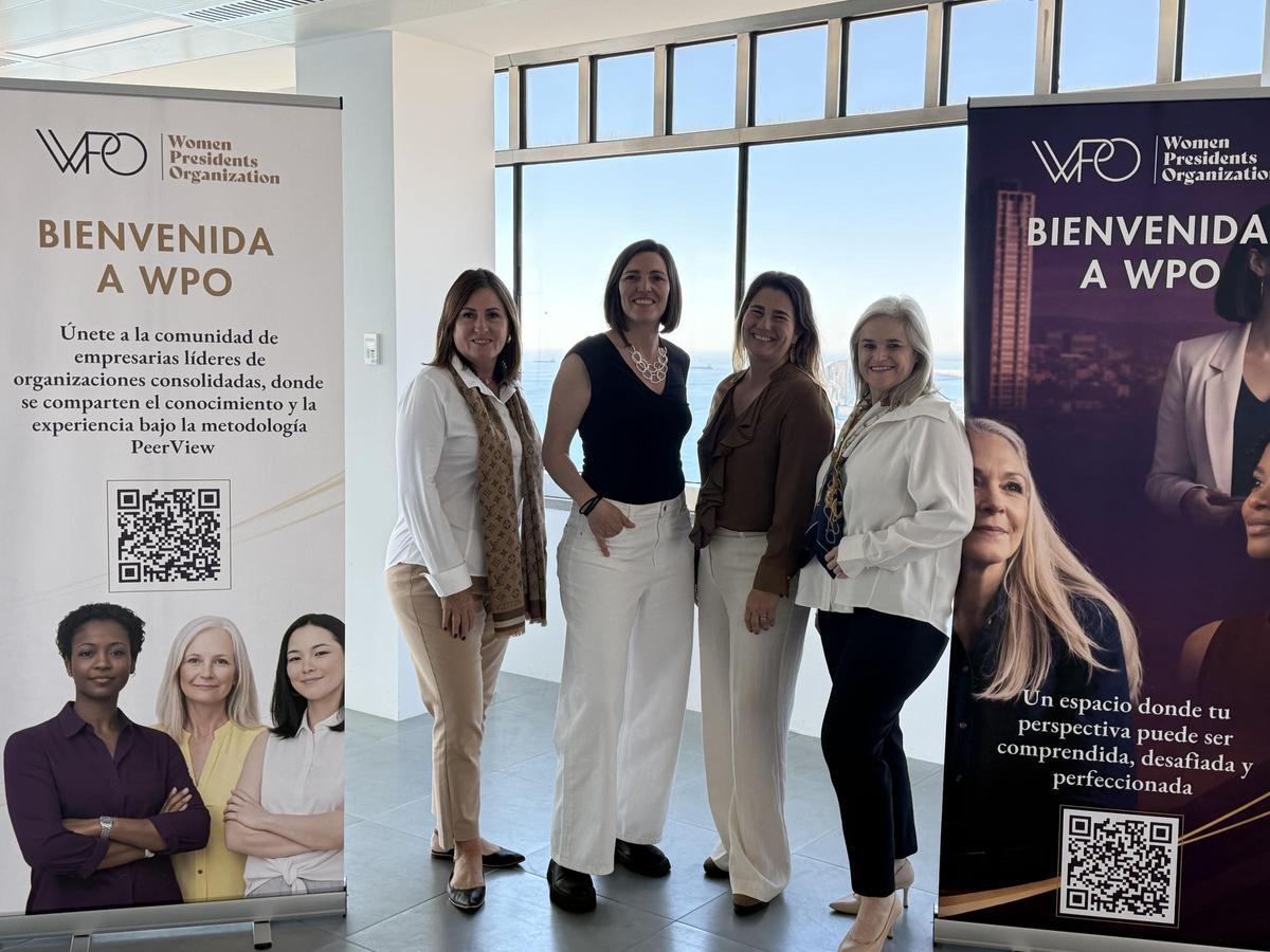 De izquierda a derecha, Anni Wilhelmi (responsable global de WPO), Irene Tarradellas (WPO Barcelona), Valeria Rodríguez (WPO Iberia y LATAM) y Teresa Patuel (embajadora golobal de WPO)