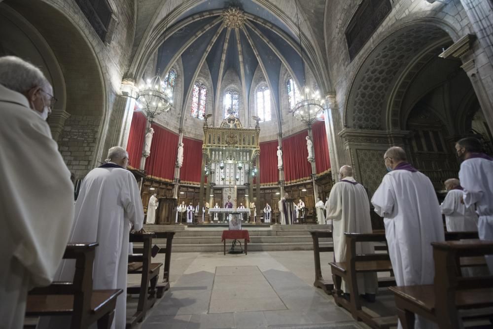 Missa pel  bisbe Pere Casaldàliga a la Catedral  de Solsona amb el  bisbe de Solsona , Xavier Novell