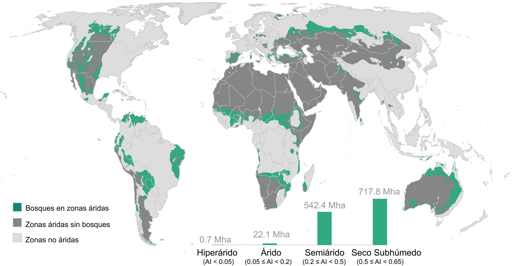 El mapa de bosques elaborado por los investigadores de la UA.