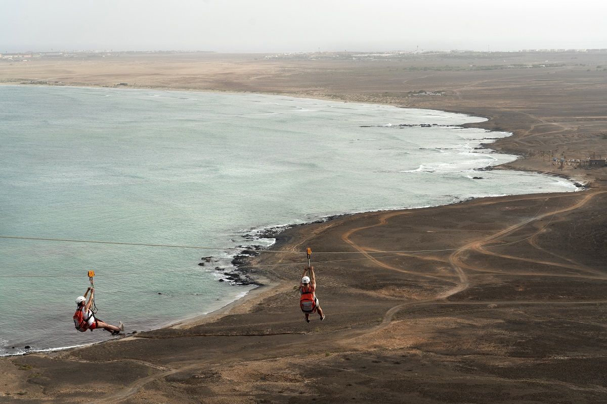 Tirolina en Serra Negra.