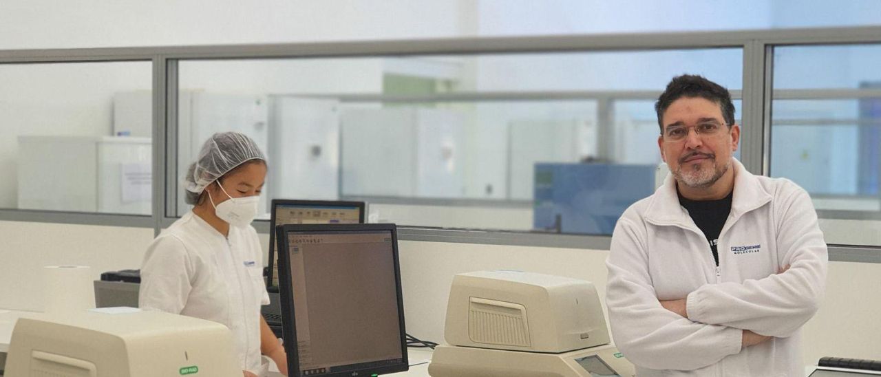 Diego Arroyo, en las
instalaciones de
Progenie Molecular,
en Valencia. | // P.M.
