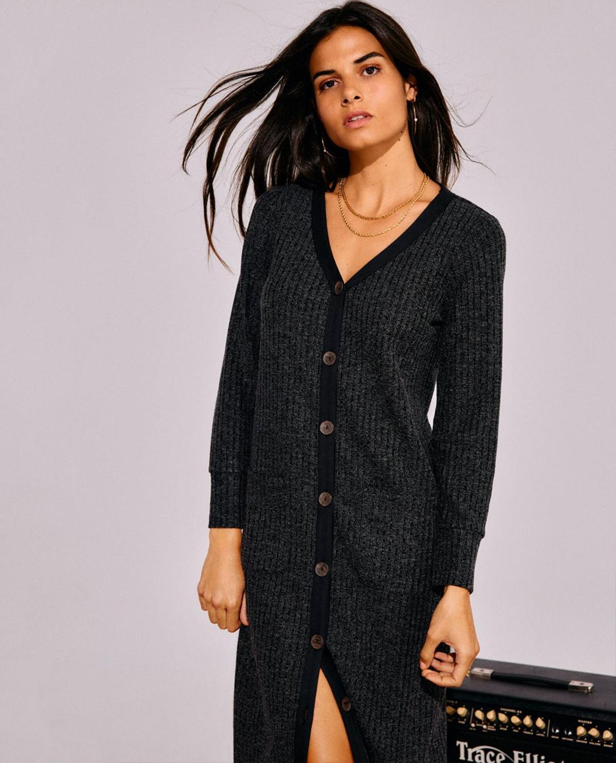Vestido de canalé de punto