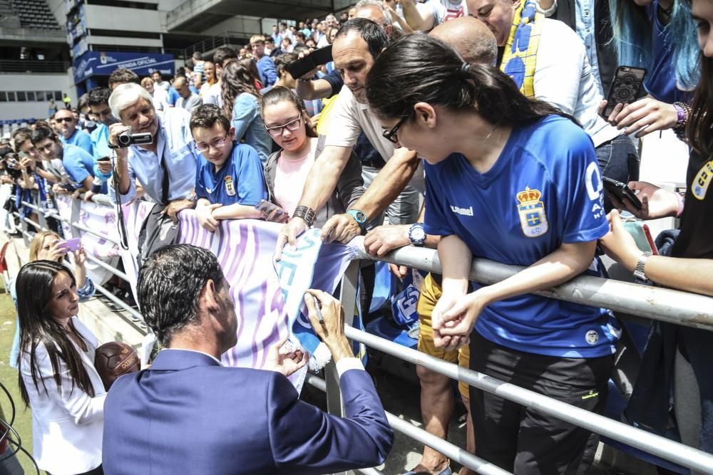 Presentación de Fernando Hierro como entrenador del Real Oviedo