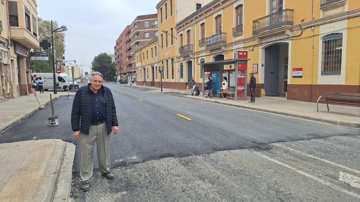 La avenida Real de Madrid de la Torre en obras.