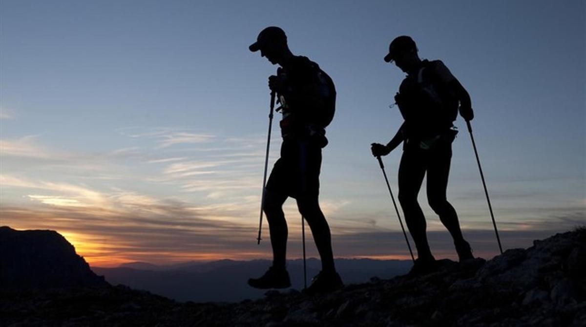 Dos participants en l’última edició de la prova Cavalls del Vent, que a partir d’aquest any es diu Ultra Pirineu.