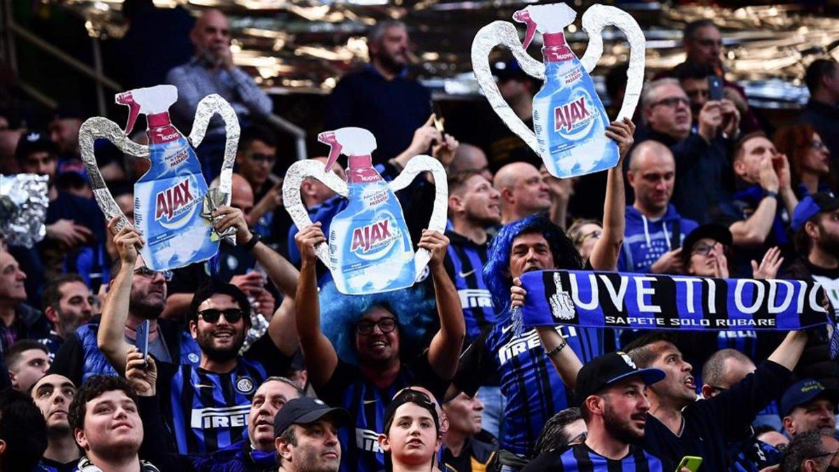 Así recibieron los aficionados del Inter a la Juve