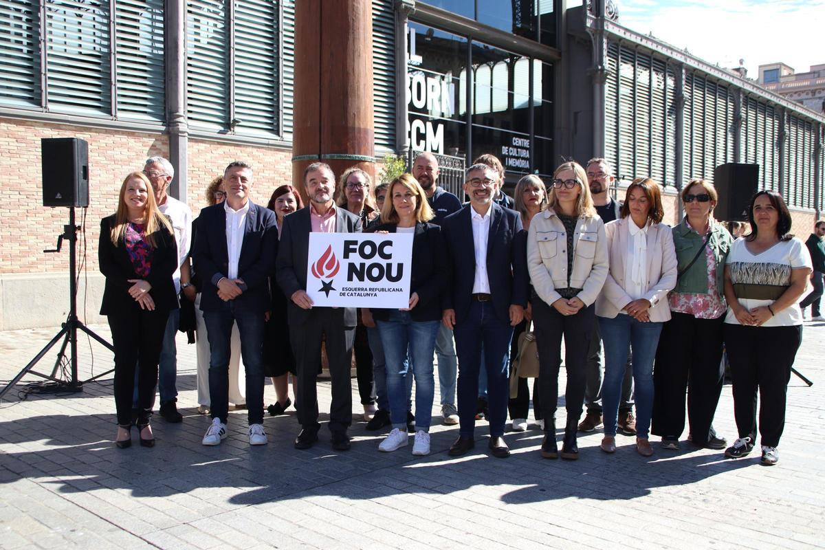 Los integrantes de la candidatura 'Foc Nou' este sábado en Barcelona.