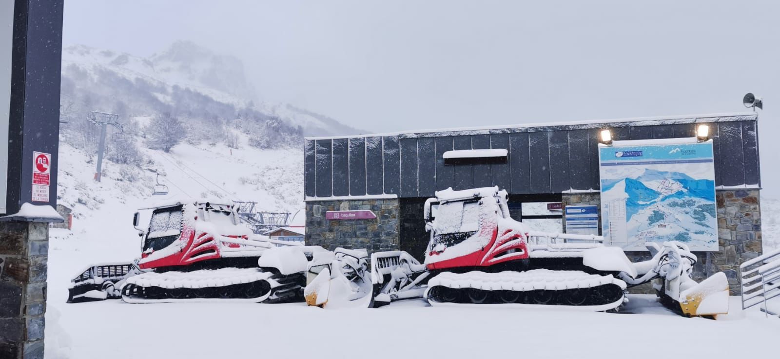 Nieva en los puertos de Asturias