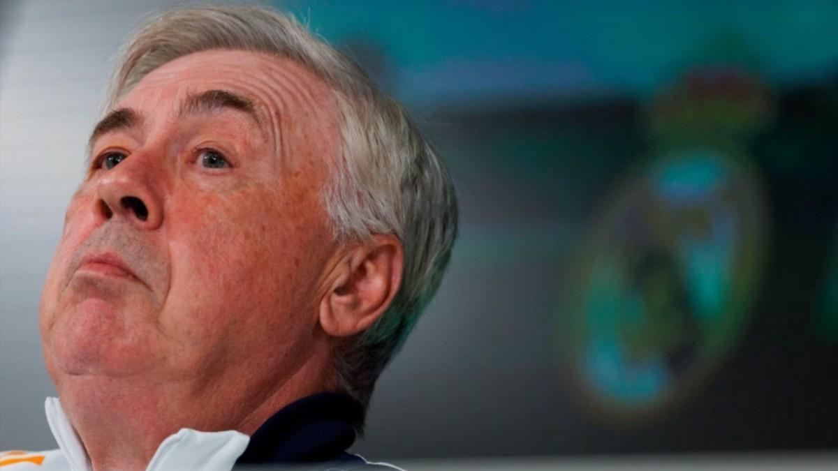 Ancelotti en una rueda de prensa