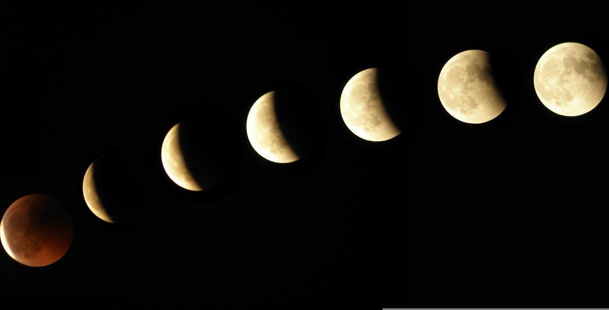 Montaje con las fases de la luna.