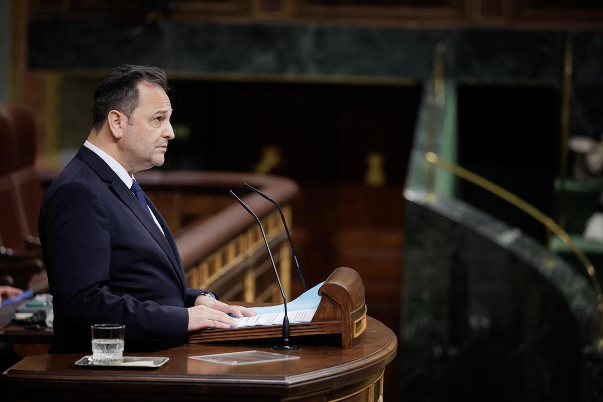 Llorenç Córdoba durante su intervención en el Congreso de los Diputados el pasado martes 10 de febrero