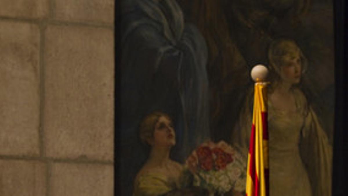 Artur Mas, en el Saló Sant Jordi del Palau de la Generalitat, en un acto con motivo del Día de la Mujer.