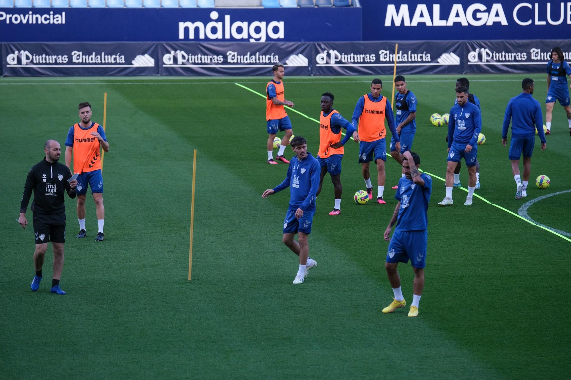Entrenamiento del Málaga CF antes del partido contra el Levante