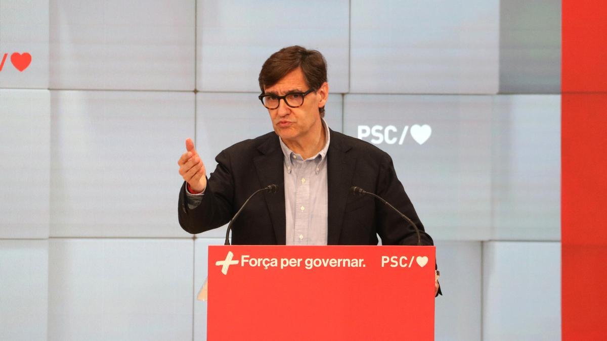 Salvador Illa, durante el Consell Nacional del PSC, este sábado.