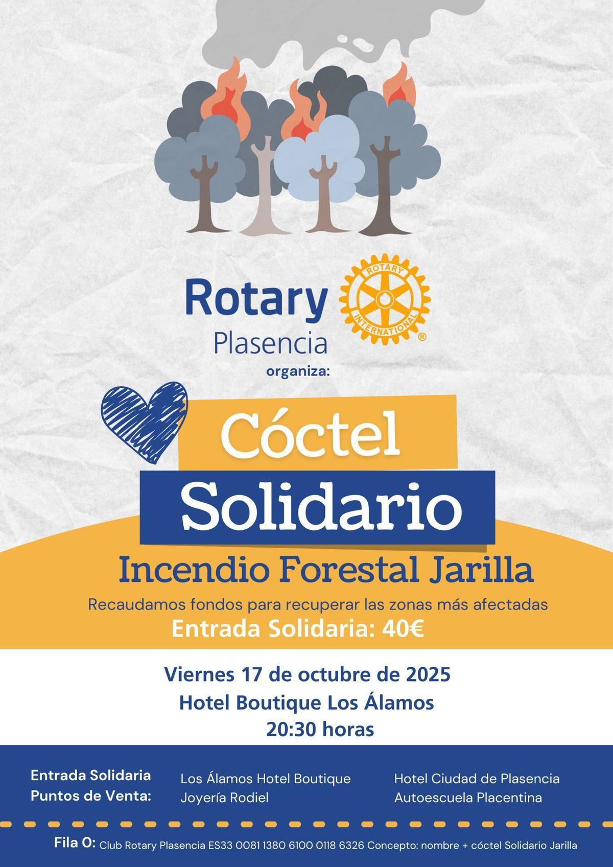 Cartel de la cita solidaria del club Rotary de Plasencia, que respalda Ferrán Adriá.