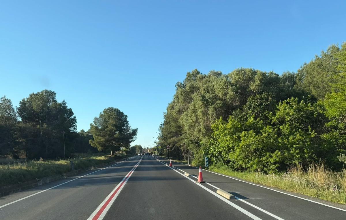 El carril bici de la carretera del Pla de Pou.